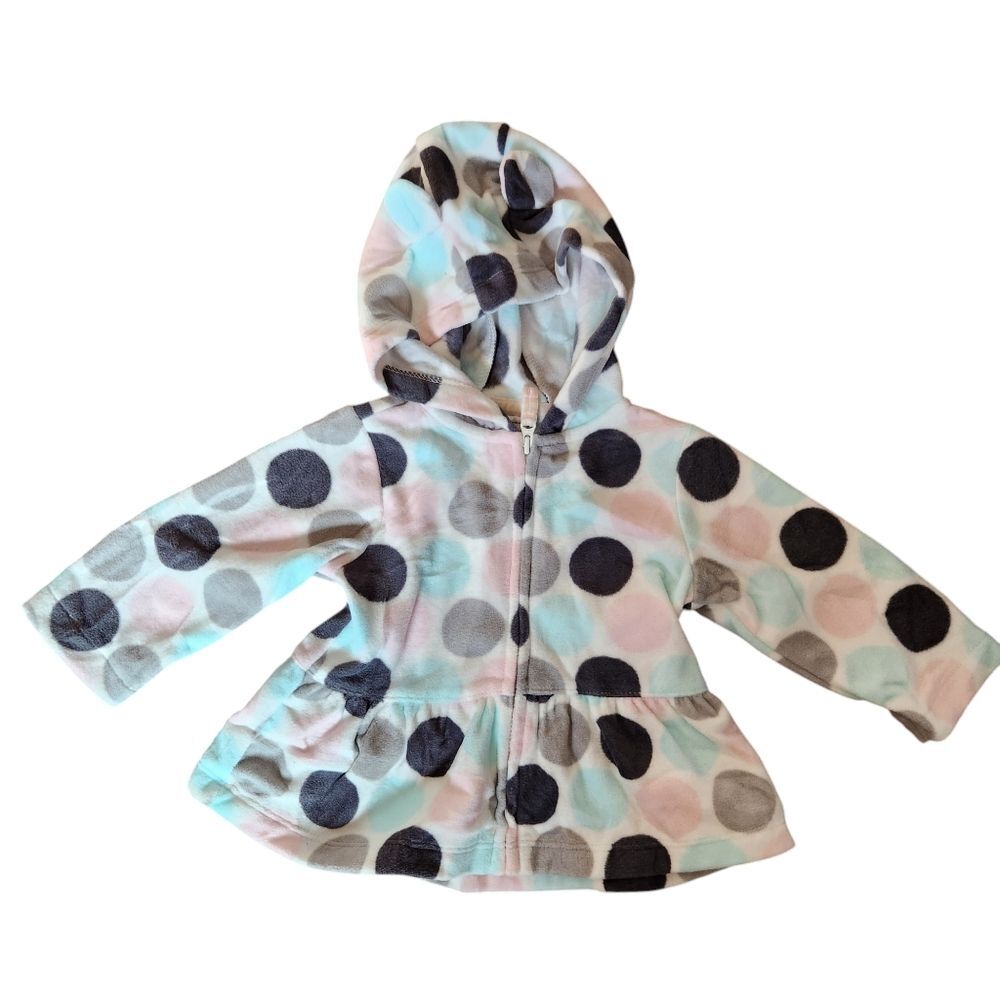 Carter's Baby Girl Polka-Dot Fleece Character Hooded Zip-Up Size 6 months
